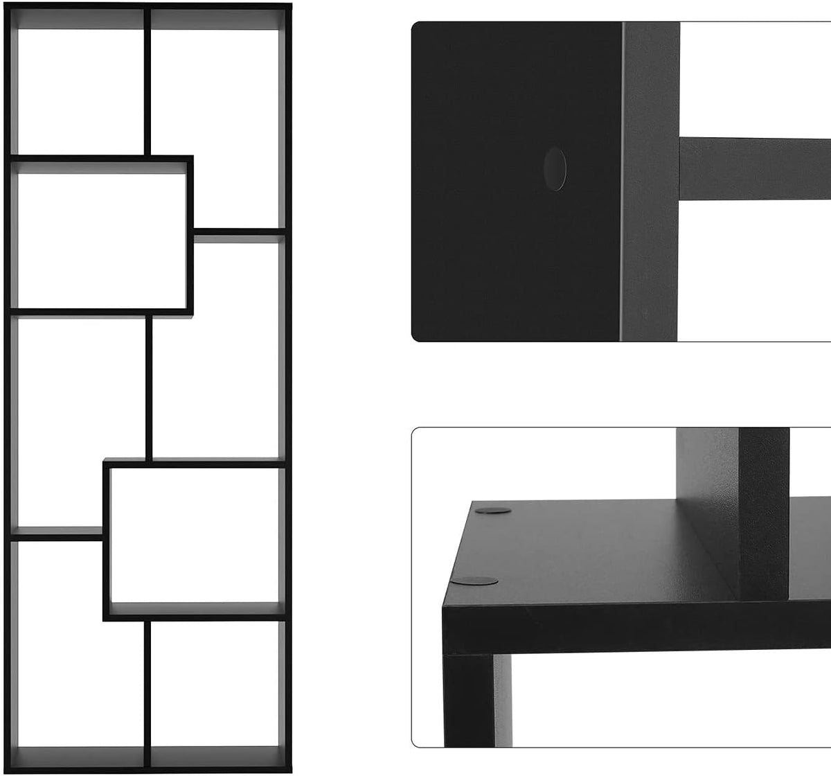 Black 8 Tier Bookcase Bookshelf TV Stand I3680