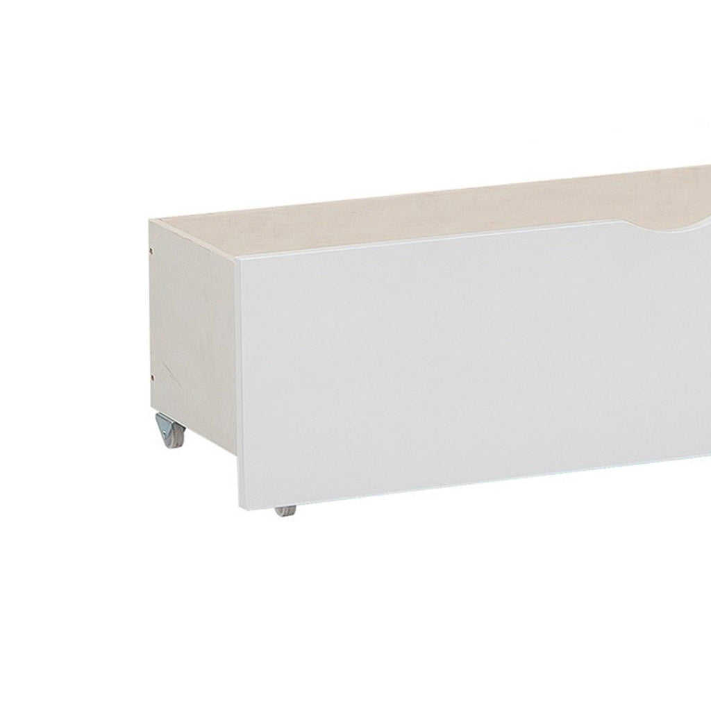 White Wooden Underbed Storage Box with Caster Wheels, Set of 2 F40349