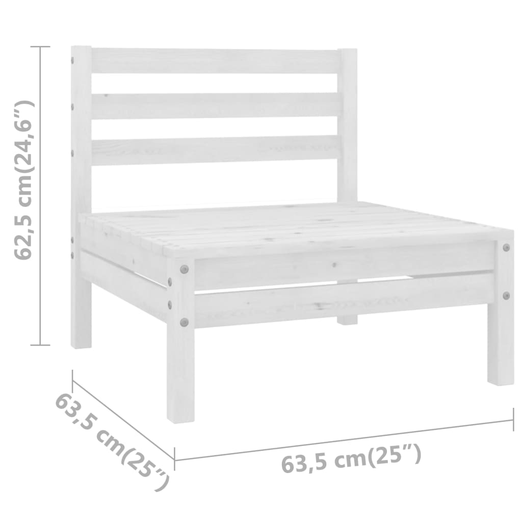 White Solid Pinewood Patio Sofa H2971