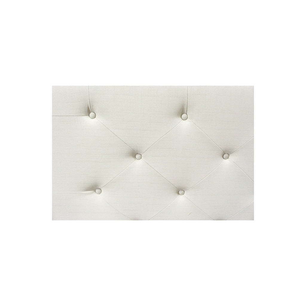 Beige Fabric Upholstered Wingback Platform Bed O953385