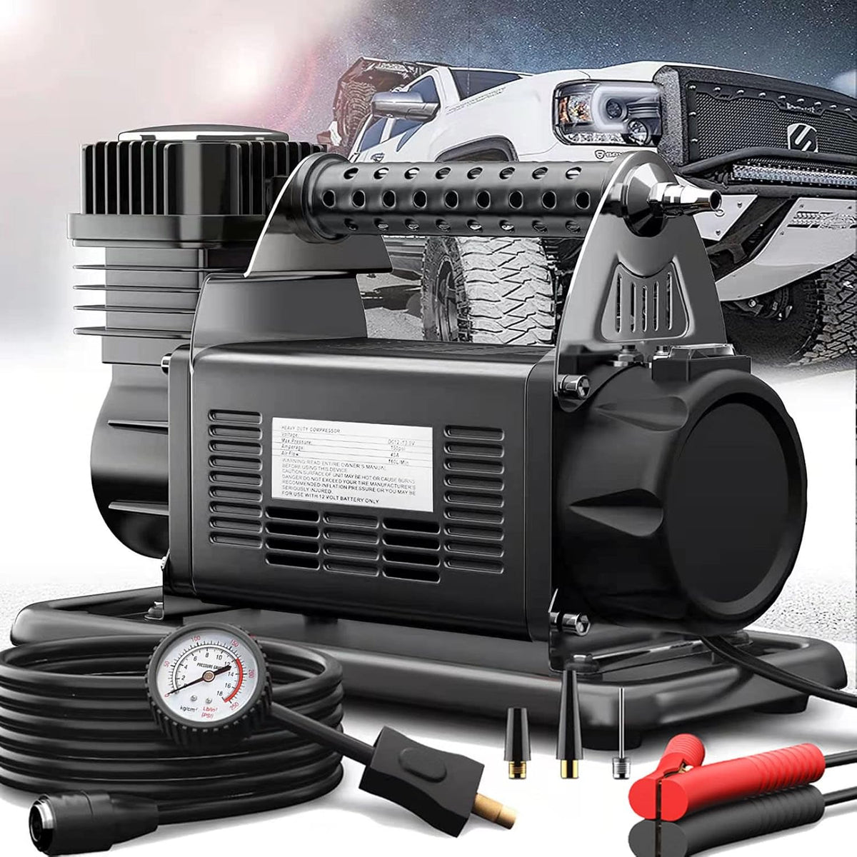 12V Portable Air Compressor, 5.65CFM Truck Tires Inflator, 150PSI N3984