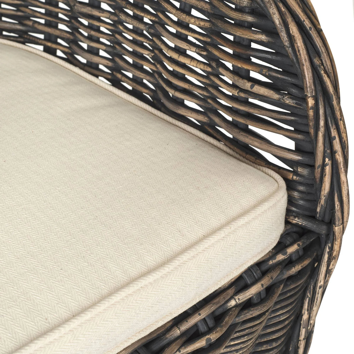 Black Wash Wicker Club Chair D439568