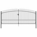 Double Door Fence Gate with Spear 157.5"x88.6" N694