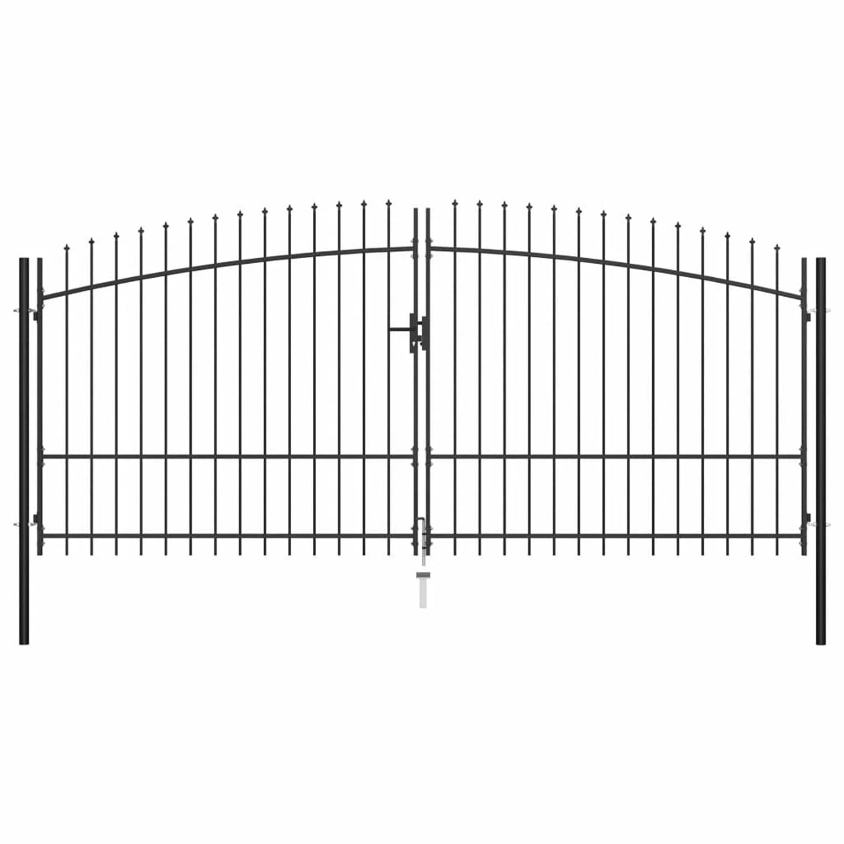 Double Door Fence Gate with Spear 157.5"x88.6" N694