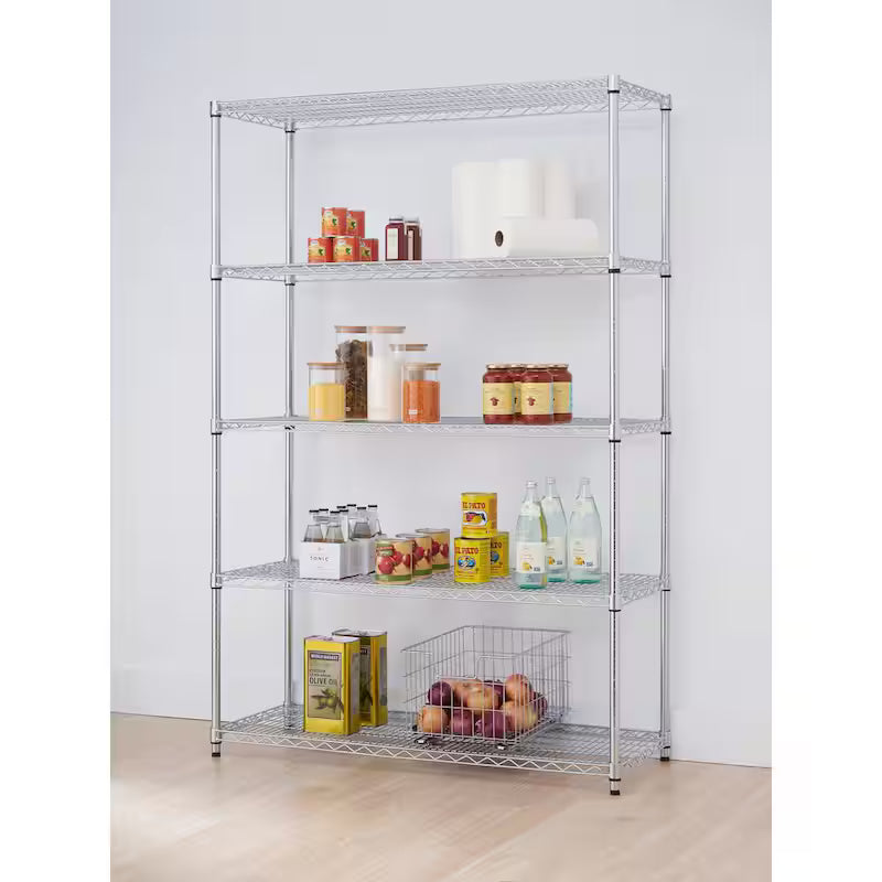5-Tier Heavy Duty Steel Wire Shelving Unit N8458