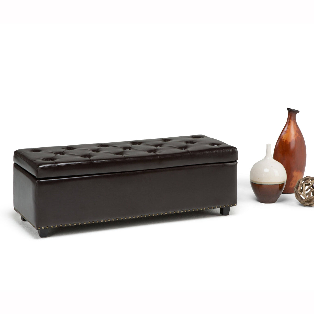 Stone Grey Rectangle Storage Ottoman Q832862