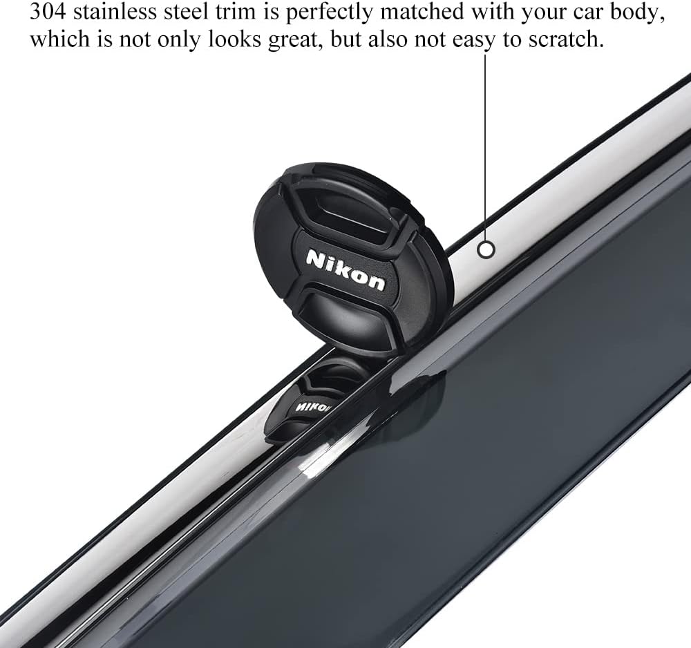 Compatible with Hyundai Tucson 2016-2021 Window Wind Deflector Rain Guard with 304 Stainless Steel Trim Pack of 2 C157570