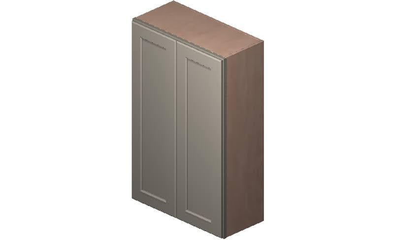 2 Doors 2 Shelves Wall Cabinet High-Density Fiberboard L50032