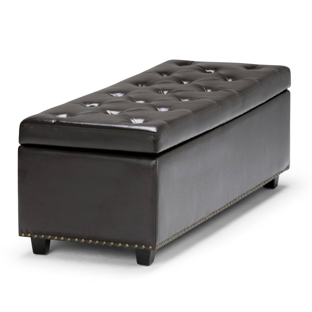 Stone Grey Rectangle Storage Ottoman Q832862