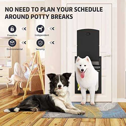 Weatherproof Dog Door with Double Flap and Sliding Lock Panel I3588