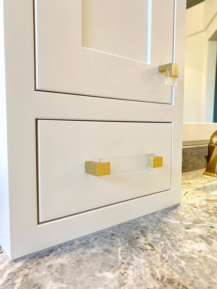 Slate Gray/Satin Nickel Rectangular Drawer Pulls I17648