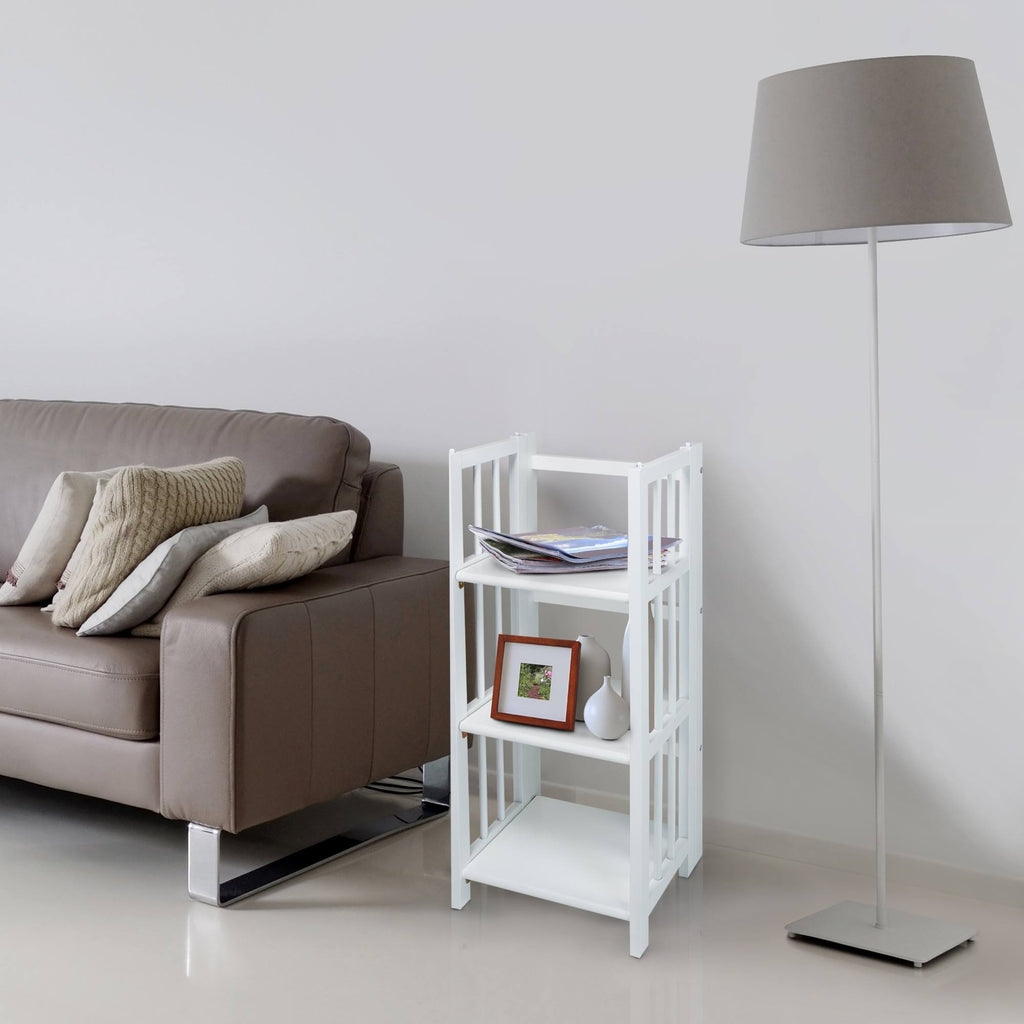 White 3-Shelf Folding Bookcase M62367