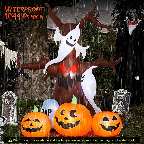 8FT Halloween Inflatable Dead Tree with Ghosts & Pumpkins K783507