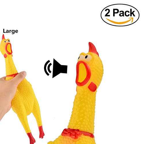 2 Pack Large Rubber Chicken Toy 12 inch K32809