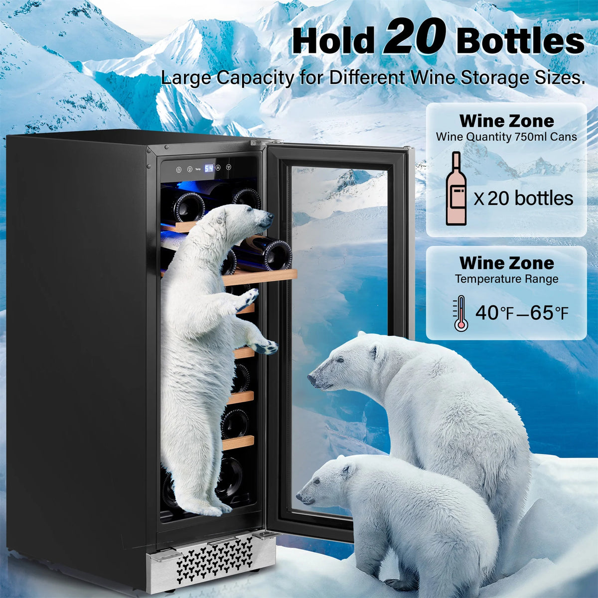 12 Bottle Wine Cooler Refrigerator with Glass Door Q61205