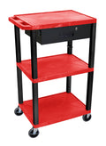Red and Black Utility Cart with Drawer D4267