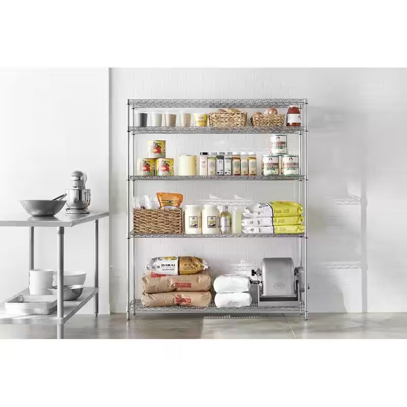 5-Tier Heavy Duty Steel Wire Shelving Unit N8458