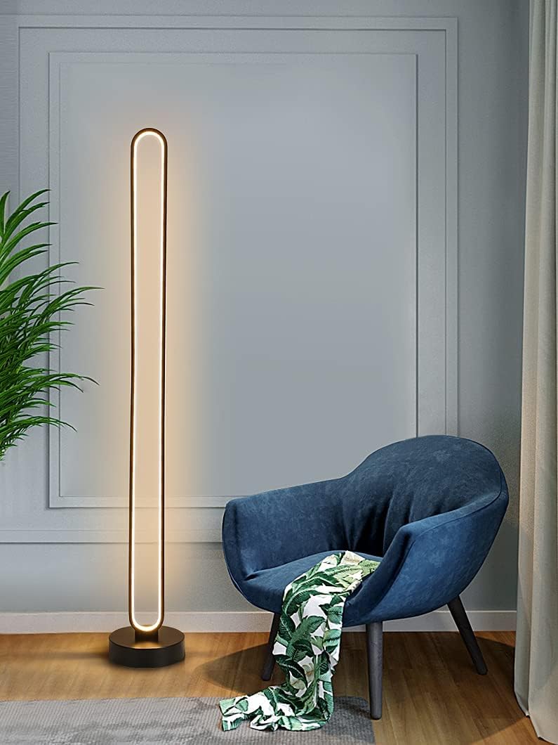 Modern LED Floor Lamp Dimmable with Remote Control 3-Colors Light Y45078