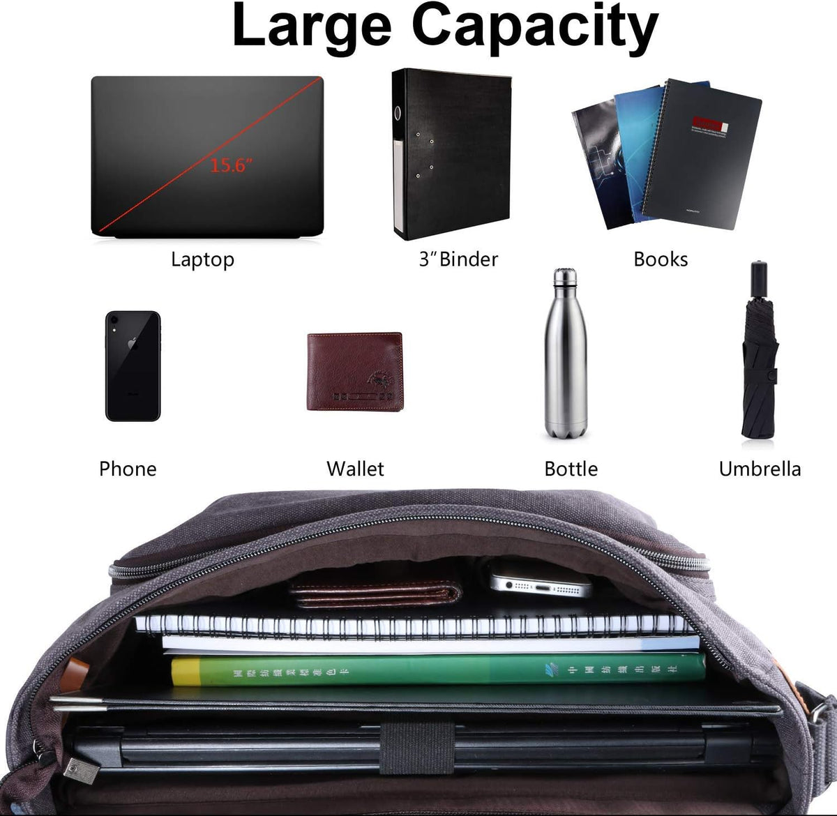 Water-resistance Canvas Laptop Messenger Bag M996