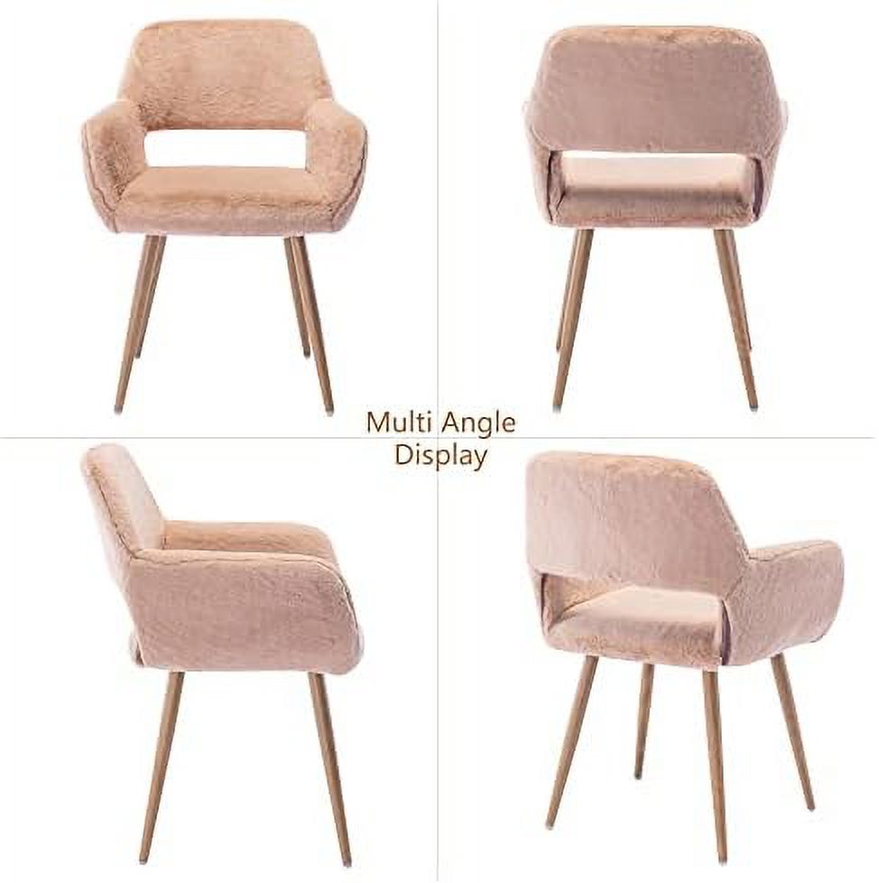 Faux Sherpa Accent Armchair with Metal Legs U5541