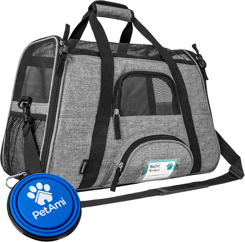 Soft-Sided Pet Travel Carrier, Small, Grey, Pack of 2 B439
