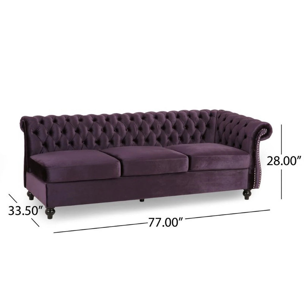 7 Seat Velvet Tufted Chesterfield Sectional B846654