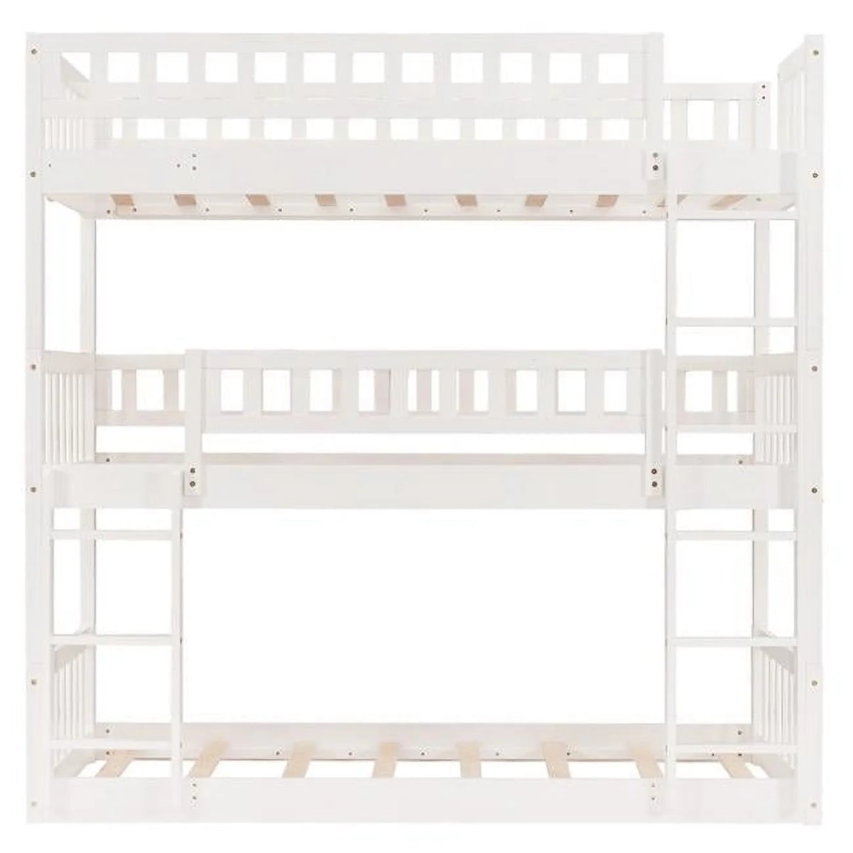 White Twin Size Wood Bunk Bed P303