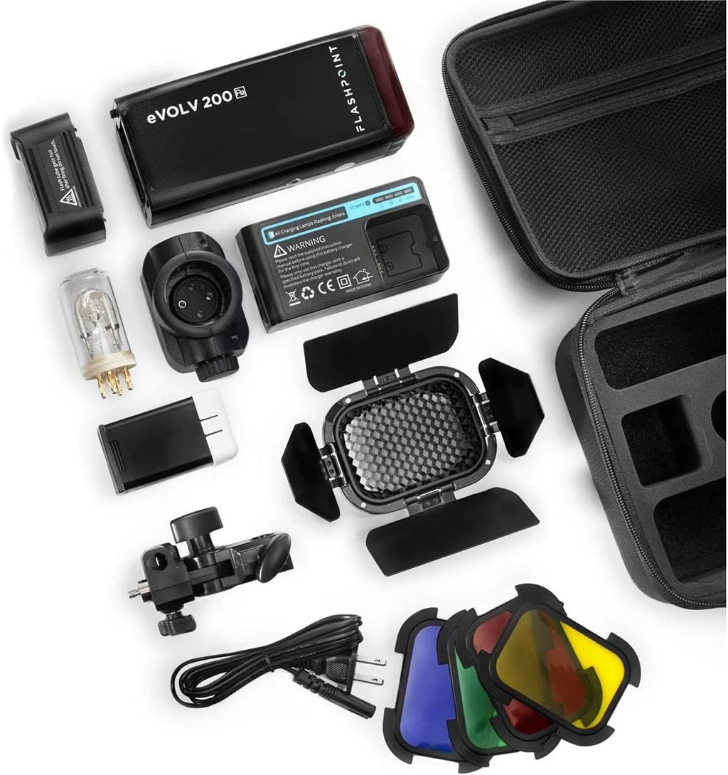 200 TTL Pocket Flash with Barndoor Kit and 34" Collapsible Silver Beauty Dish W131578