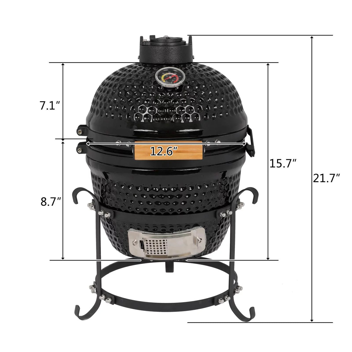 13in Black Ceramic Charcoal BBQ Grill X13648