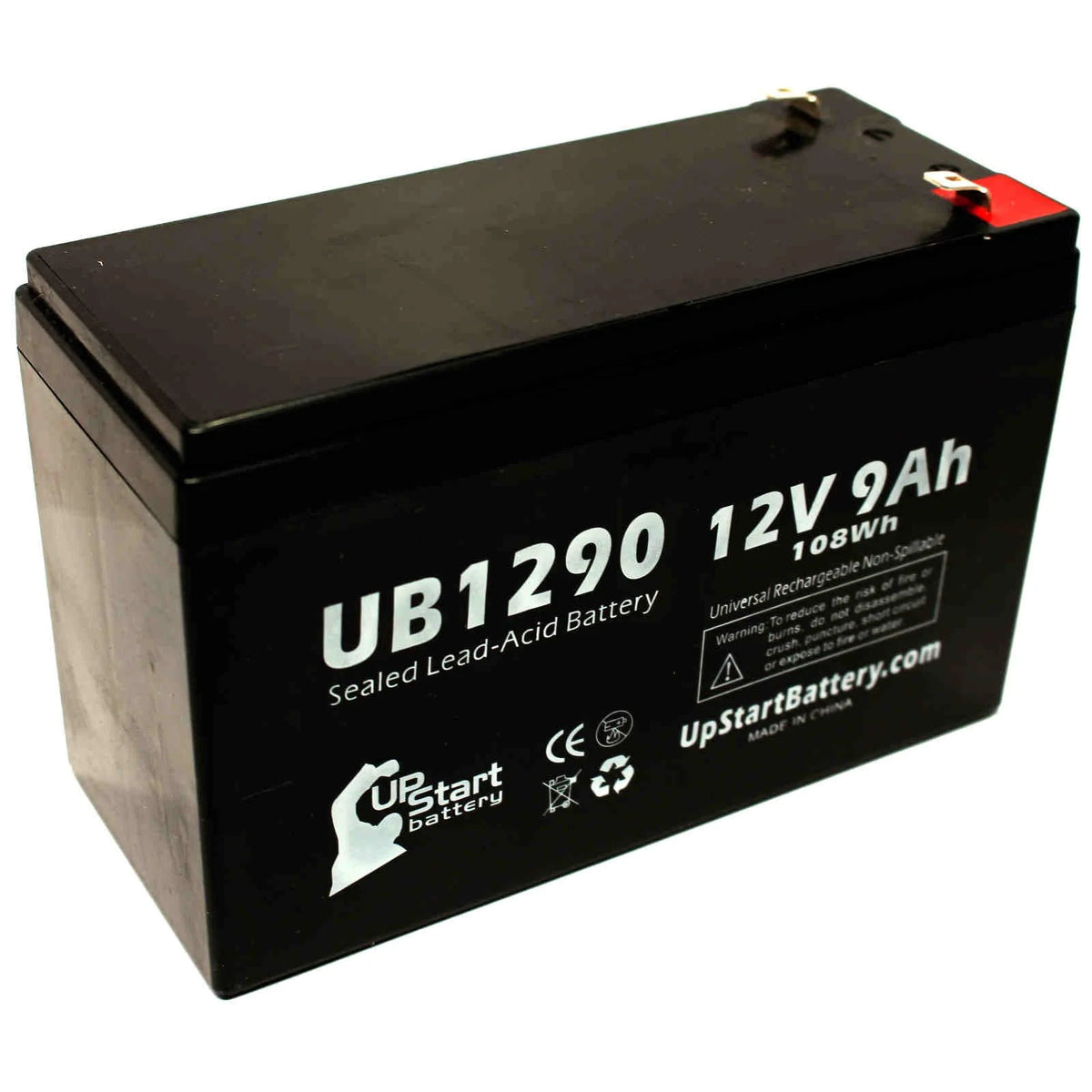 5x Pack Replacement Sealed Lead Acid Battery (12V, 9Ah, 9000mAh, AGM, SLA) with F1 Terminal Adapters S897889