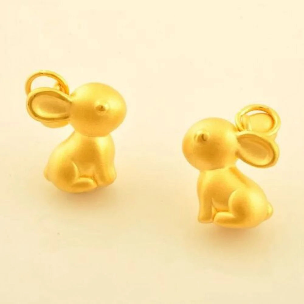 24K Yellow Gold Rabbit Pendant J3108