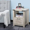 Oak End Table with Storage Q249384