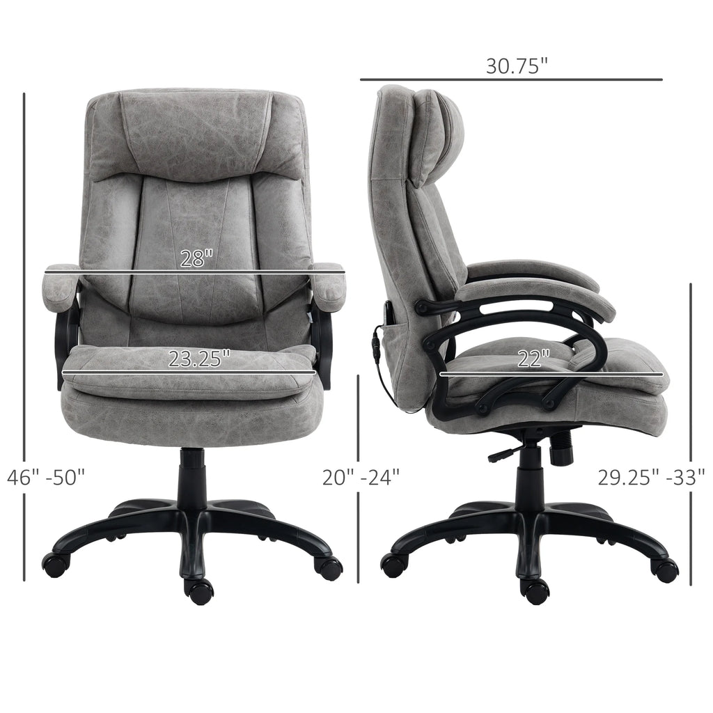 Gray Vibration Massage Office Chair with Heat N8018