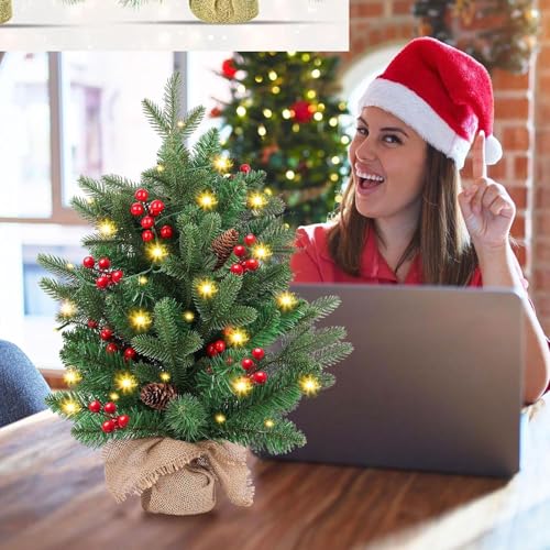 20 inch Small Christmas Tree with Lights H84077