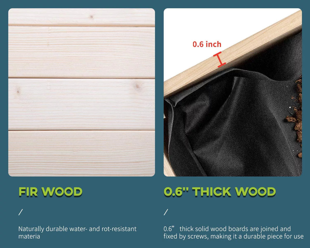 48x24x30in Elevated Wood Planter Garden Bed Z656