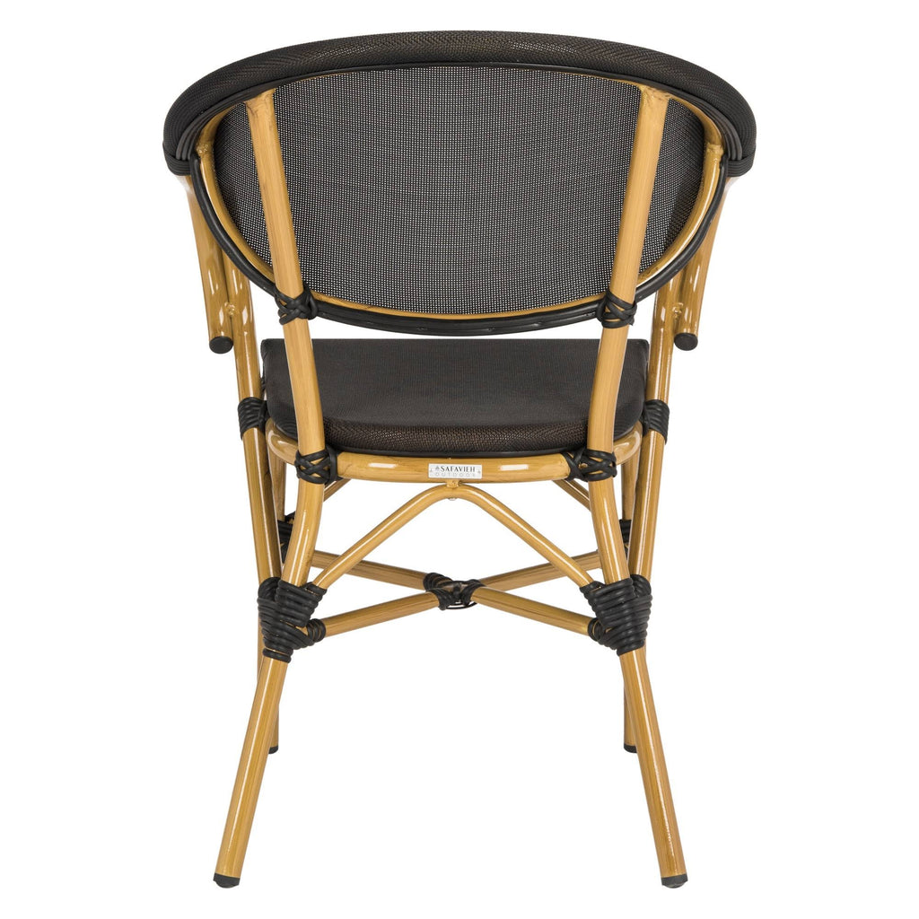 Black Stacking Arm Chair Set of 2 D8681