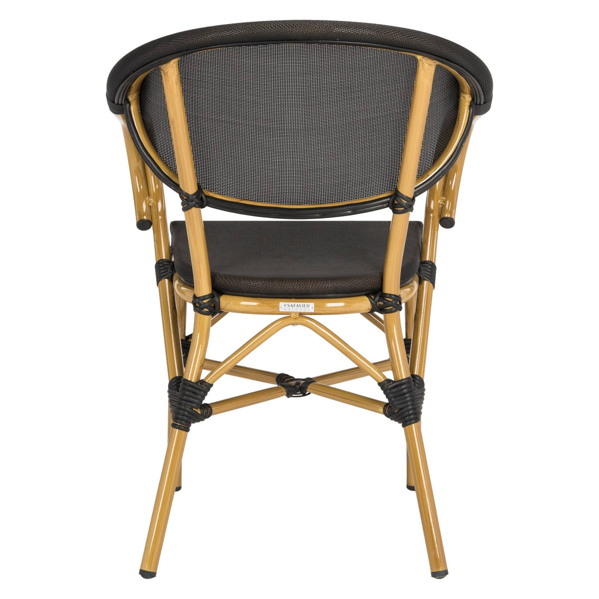 Black Stacking Arm Chair Set of 2 D8681
