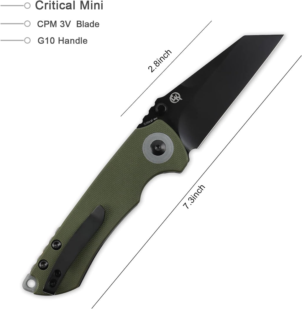 Pocket Knife with 2.98 Inches CPM-3V Wharncliff Blade, G10 Handle Y363