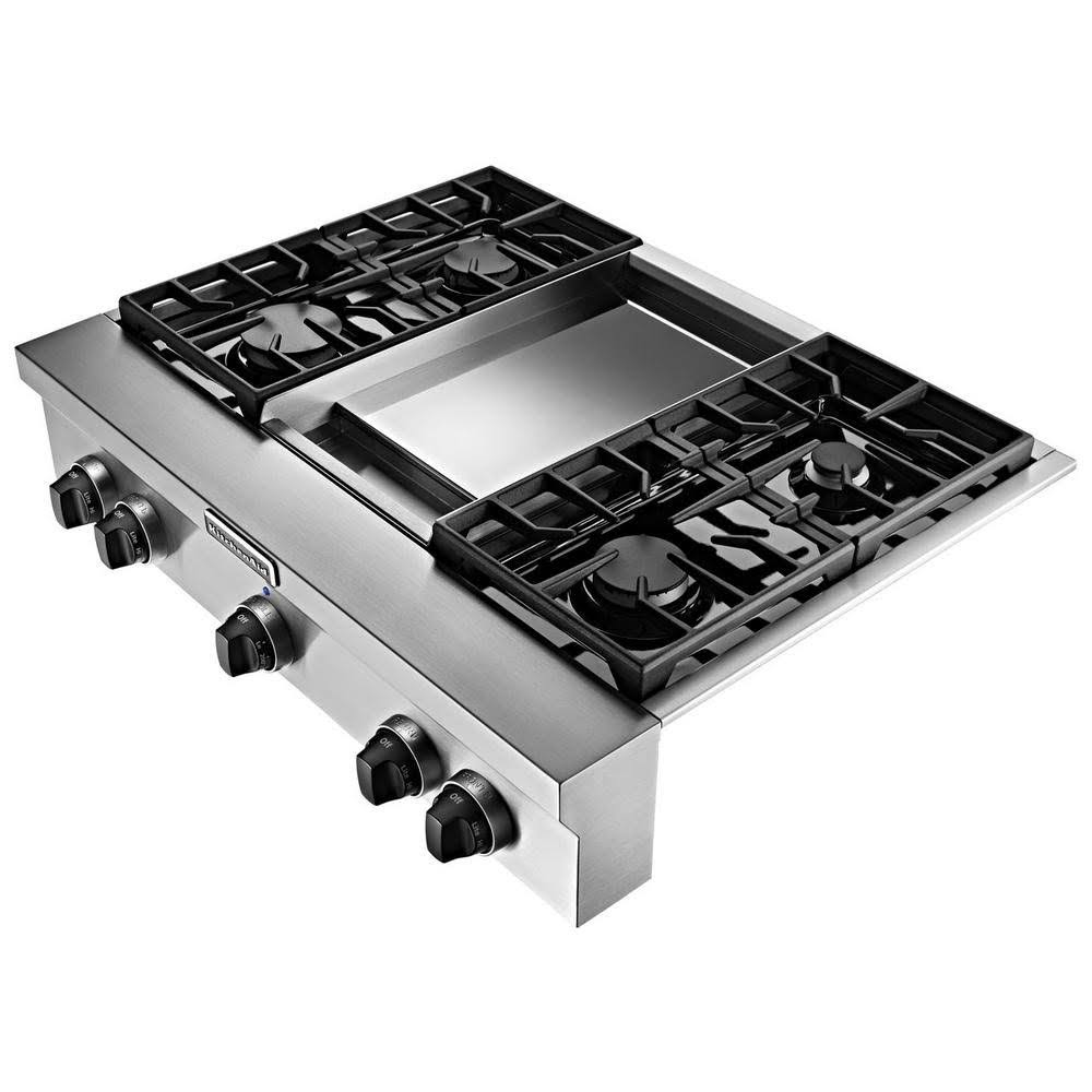 36x22 Stainless Steel Gas Cooktop and Griddle with 5 Hobs U603409