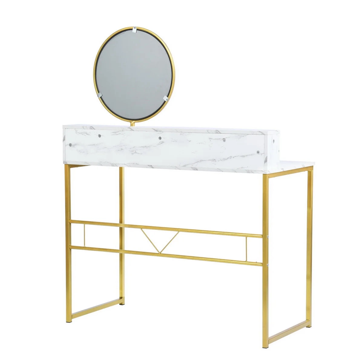 41.3 inch White Desk with Storage and Mirror A309