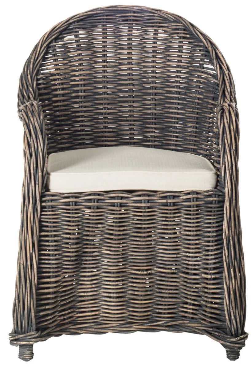 Black Wash Wicker Club Chair D439568