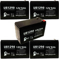 5x Pack Replacement Sealed Lead Acid Battery (12V, 9Ah, 9000mAh, AGM, SLA) with F1 Terminal Adapters S897889