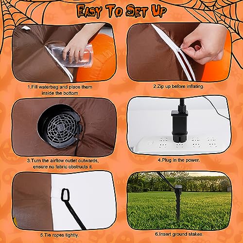 8FT Halloween Inflatable Dead Tree with Ghosts & Pumpkins K783507