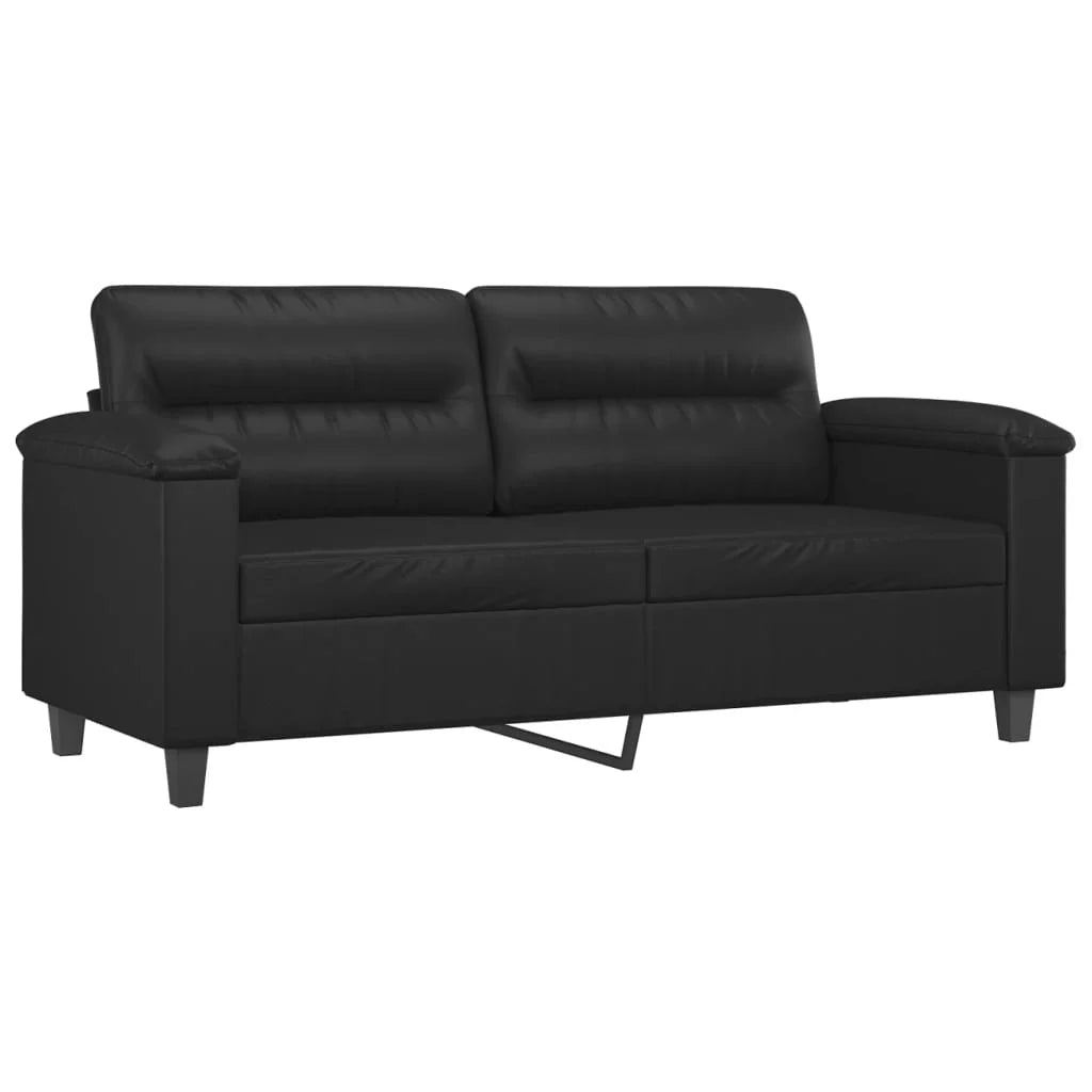 Black Faux Leather 2-Seater Sofa A528263