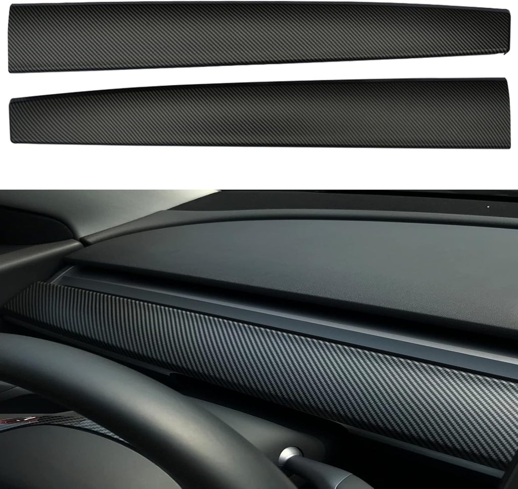 ABS Matte Carbon Fiber Pattern Dash Cover Wrap Pack of 2 C445048