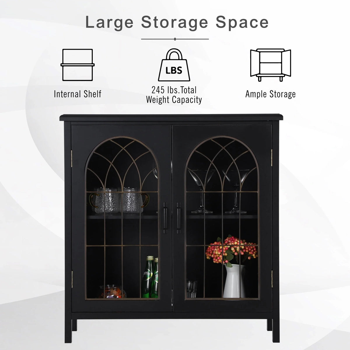 2-Door Accent Cabinet with Metal Door V8985