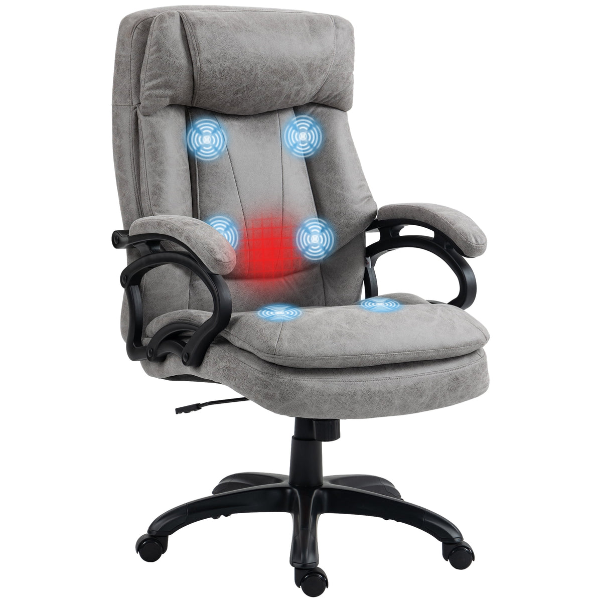 Gray Vibration Massage Office Chair with Heat N8018