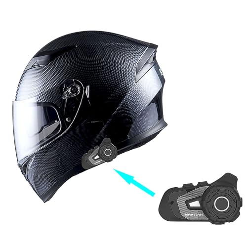 Full Face Dual Visor Motorcycle Helmet with Bluetooth Headset U44318