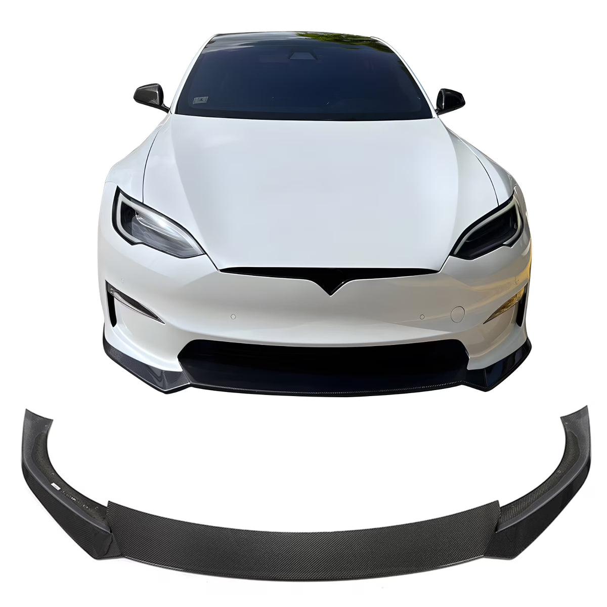 Gloss Black Front Bumper Lip for Tesla Model S Sedan J607