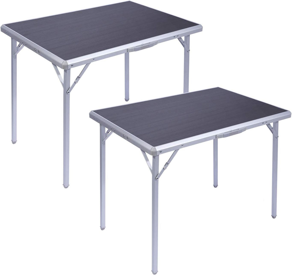 Aluminum Folding Table with Collapsible Legs and Handle, Gray 3ft R343
